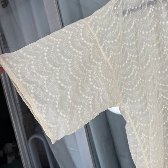 Boho Vintage Inspired XS/S Lace Fringe Kimono Whimsical Romantic Feminine Gypsy - Picture 3 of 9